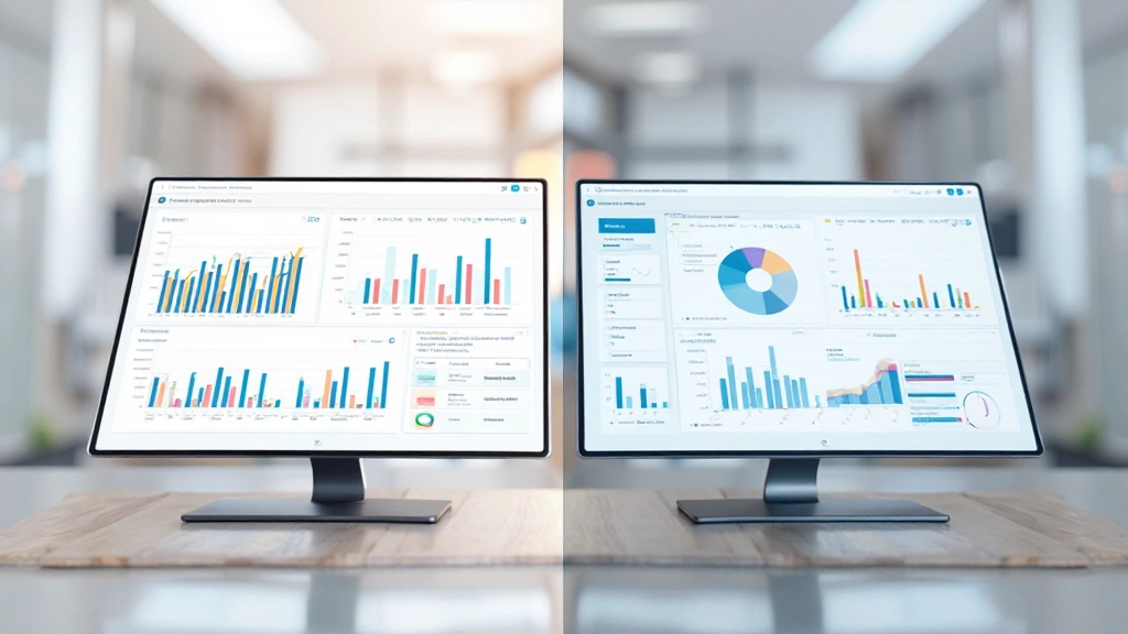Vergelijking van slechte en goede kleurcontrast in een financieel dashboard met grafieken en gegevens