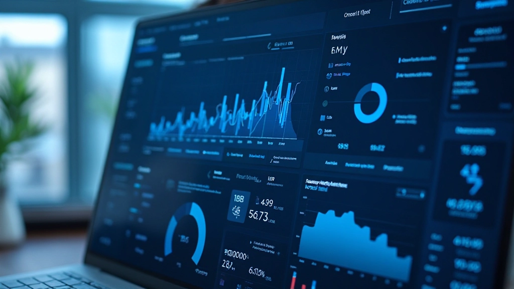 Dashboard interface with financial metrics